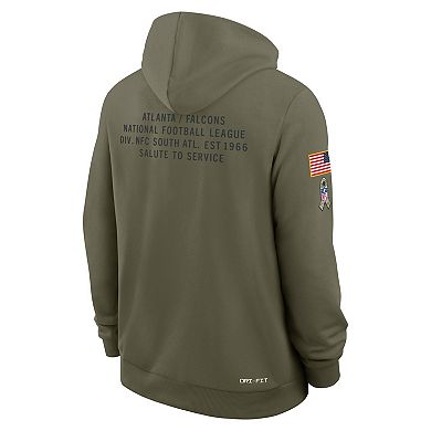 Men's Nike Olive Arizona Cardinals 2025 Salute to Service Sideline Standard Issue Dri-FIT Hoodie