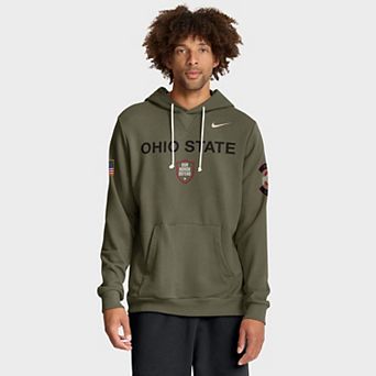 Men's Nike Olive Ohio State Buckeyes 2025 Military Appreciation Dri-FIT Hoodie