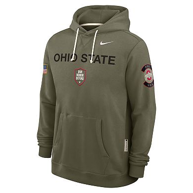 Men's Nike Olive Ohio State Buckeyes 2025 Military Appreciation Dri-FIT Hoodie