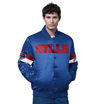 Men's Starter Royal Buffalo Bills Triple Option Satin Varsity Full-Snap Jacket