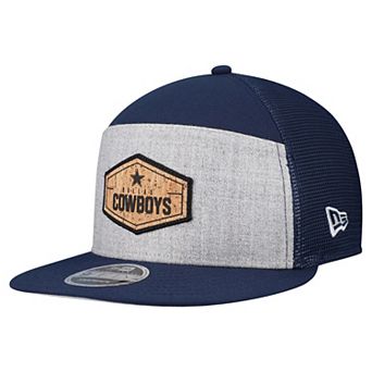Men's New Era Gray/Navy Dallas Cowboys Cork Split Panel 9FIFTY Trucker Snapback Hat