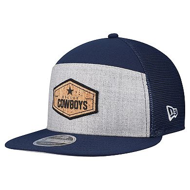 Men's New Era Gray/Navy Dallas Cowboys Cork Split Panel 9FIFTY Trucker Snapback Hat