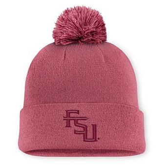 Men's Nike Pink Florida State Seminoles Primetime Peak Campus Cuffed Knit Hat with Pom