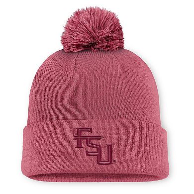 Men's Nike Pink Florida State Seminoles Primetime Peak Campus Cuffed Knit Hat with Pom