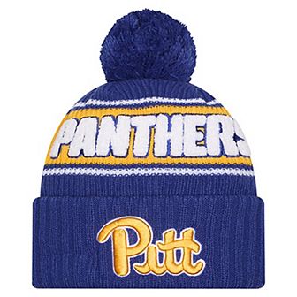 Men's New Era Royal Pitt Panthers Bold Cuffed Knit Hat with Pom