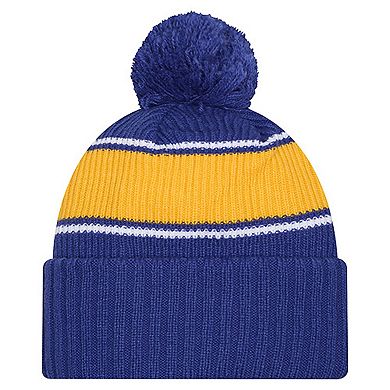 Men's New Era Royal Pitt Panthers Bold Cuffed Knit Hat with Pom