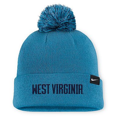 Men's Nike Turquoise West Virginia Mountaineers Primetime Peak Campus Cuffed Knit Hat with Pom