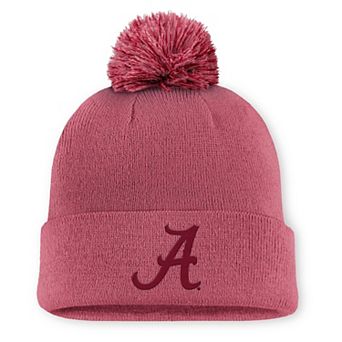 Men's Nike Pink Alabama Crimson Tide Primetime Peak Campus Cuffed Knit Hat with Pom