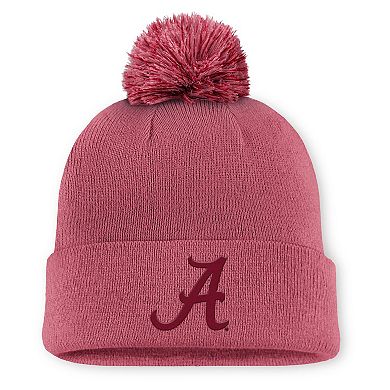 Men's Nike Pink Alabama Crimson Tide Primetime Peak Campus Cuffed Knit Hat with Pom