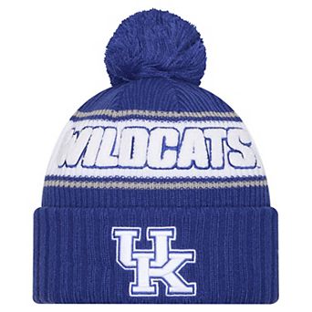 Men's New Era Royal Kentucky Wildcats Bold Cuffed Knit Hat with Pom