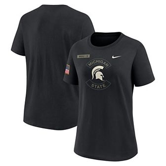Women's Nike Black Michigan State Spartans 2025 Military Appreciation Dri-FIT T-Shirt