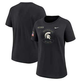 Women's Nike Black Michigan State Spartans 2025 Military Appreciation Dri-FIT T-Shirt