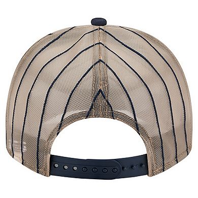 Men's New Era Navy Detroit Tigers Vintage Arched Foam Front 9FIFTY A-Frame Adjustable Trucker Hat