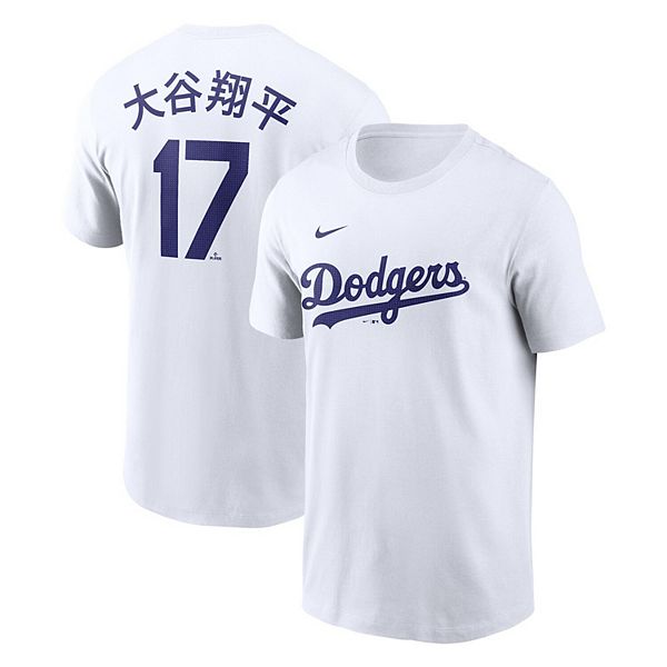 Men's Nike White Los Angeles Dodgers Kanji Fuse Name & Number T-Shirt