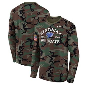 Men's Nike Camo Kentucky Wildcats 2025 Military Appreciation Legend Dri-FIT Long Sleeve T-Shirt