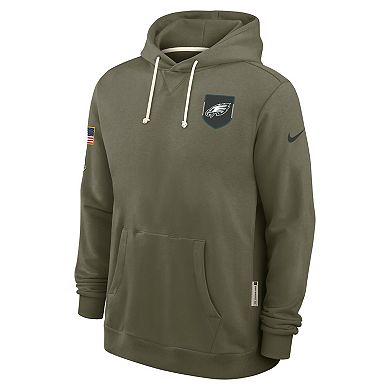 Men's Nike Olive Philadelphia Eagles Big & Tall 2025 Salute to Service Sideline Dominant Force Dri-FIT Hoodie