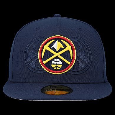 Men's New Era Navy Denver Nuggets Tri-Hit 59Fifty Fitted Hat