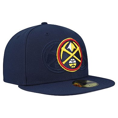 Men's New Era Navy Denver Nuggets Tri-Hit 59Fifty Fitted Hat