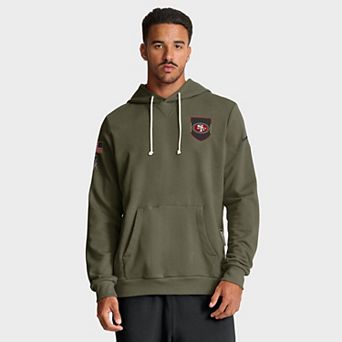 Men's Nike Olive San Francisco 49ers 2025 Salute to Service Sideline Standard Issue Dri-FIT Hoodie