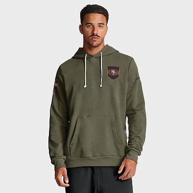 Men's Nike Olive San Francisco 49ers 2025 Salute to Service Sideline Standard Issue Dri-FIT Hoodie