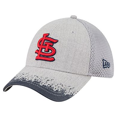 Men's New Era Gray St. Louis Cardinals Visor Paint Splatter 39THIRTY Flex Hat