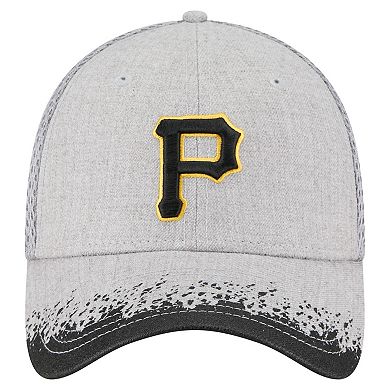 Men's New Era Gray Pittsburgh Pirates Visor Paint Splatter 39THIRTY Flex Hat