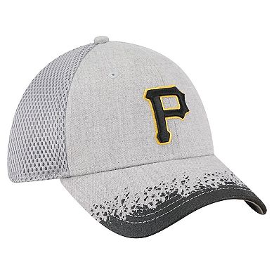 Men's New Era Gray Pittsburgh Pirates Visor Paint Splatter 39THIRTY Flex Hat