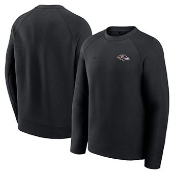 Men's Nike Black Baltimore Ravens Tech Fleece Raglan Sweatshirt