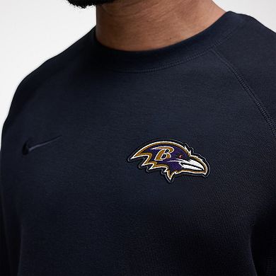 Men's Nike Black Baltimore Ravens Tech Fleece Raglan Sweatshirt