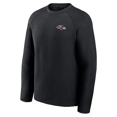 Men's Nike Black Baltimore Ravens Tech Fleece Raglan Sweatshirt