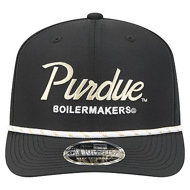 Men's New Era Black Purdue Boilermakers Script Performance Rope 9SEVENTY Adjustable Hat