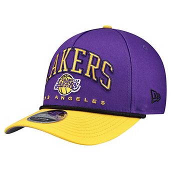 Men's New Era Purple Los Angeles Lakers Bold Arch COOLERA 9FORTY A-Frame M-Crown Adjustable Hat