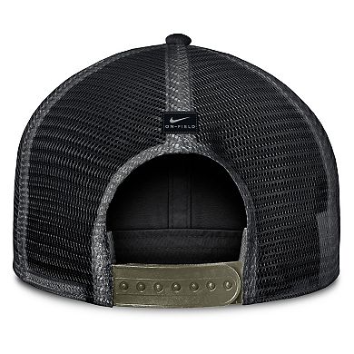 Men's Nike Camo Michigan State Spartans 2025 Military Appreciation Rise Adjustable Trucker Hat