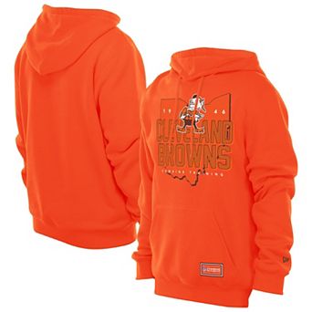 Men's New Era Orange Cleveland Browns Combine Authentic Local State Throwback Hoodie