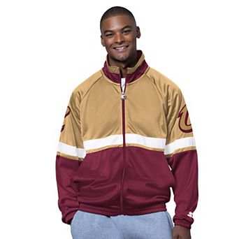 Men's Starter Wine/White Cleveland Cavaliers The Veteran Tricot Track Full-Zip Jacket