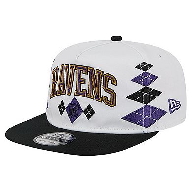 Men's New Era White Baltimore Ravens Argyle 19TWENTY Adjustable Hat