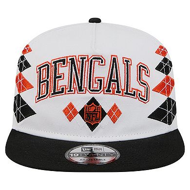 Men's New Era White Cincinnati Bengals Argyle 19TWENTY Adjustable Hat