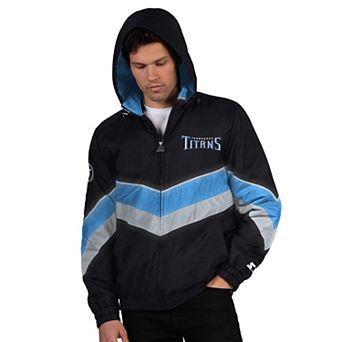 Men's Starter Black/Light Blue Tennessee Titans Thursday Night Gridiron Full-Zip Jacket
