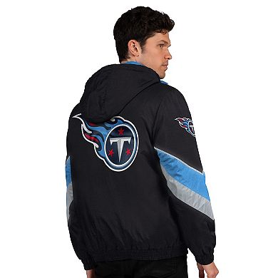 Men's Starter Black/Light Blue Tennessee Titans Thursday Night Gridiron Full-Zip Jacket