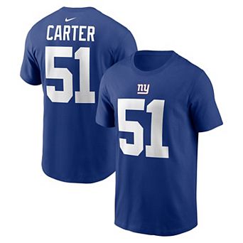 Men's Nike Abdul Carter Royal New York Giants 2025 NFL Draft First Round Pick Name & Number T-Shirt