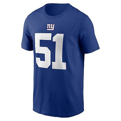 Men's Nike Abdul Carter Royal New York Giants Name & Number T-Shirt