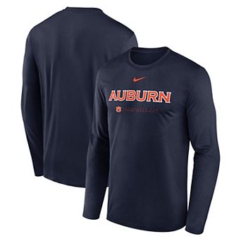 Men's Nike Navy Auburn Tigers 2025 Courtside Basketball Shootaround Legend Dri-FIT Long Sleeve T-Shirt
