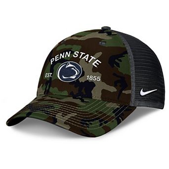 Men's Nike Camo Penn State Nittany Lions 2025 Military Appreciation Rise Adjustable Trucker Hat