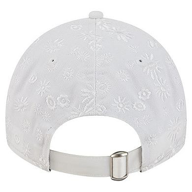 Women's New Era White Texas Rangers Floral Mesh 9TWENTY Adjustable Hat