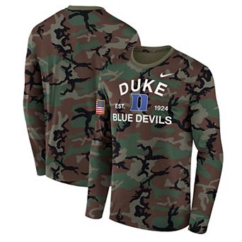 Men's Nike Camo Duke Blue Devils 2025 Military Appreciation Legend Dri-FIT Long Sleeve T-Shirt
