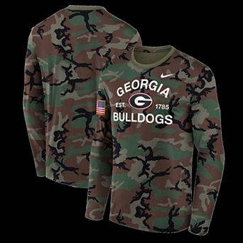 Men's Nike Camo Georgia Bulldogs 2025 Military Appreciation Legend Dri-FIT Long Sleeve T-Shirt