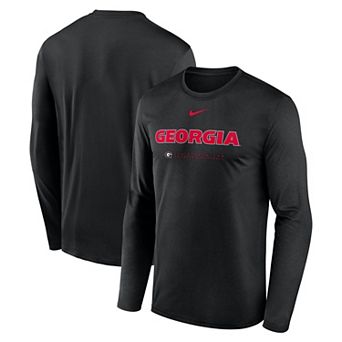 Men's Nike Black Georgia Bulldogs 2025 Courtside Basketball Shootaround Legend Dri-FIT Long Sleeve T-Shirt