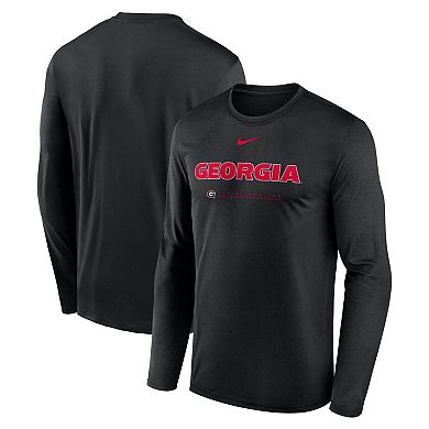 Men's Nike Black Georgia Bulldogs 2025 Courtside Basketball Shootaround Legend Dri-FIT Long Sleeve T-Shirt