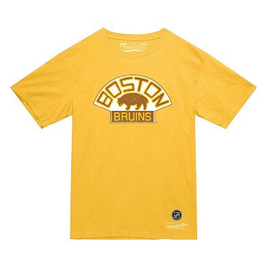 Men's Mitchell & Ness Gold Boston Bruins Heritage T-Shirt