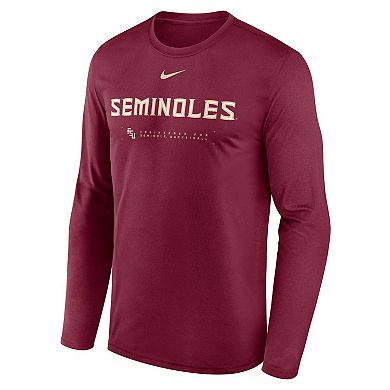 Men's Nike Garnet Florida State Seminoles 2025 Courtside Basketball Shootaround Legend Dri-FIT Long Sleeve T-Shirt
